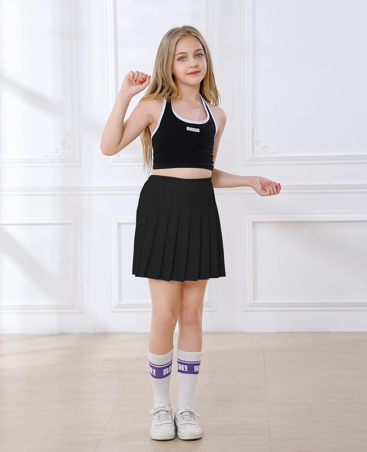 Girls Women Pleated Skirt School Uniform Mini Tennis Skirts