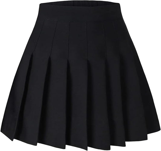 Girls Women Pleated Skirt School Uniform Mini Tennis Skirts
